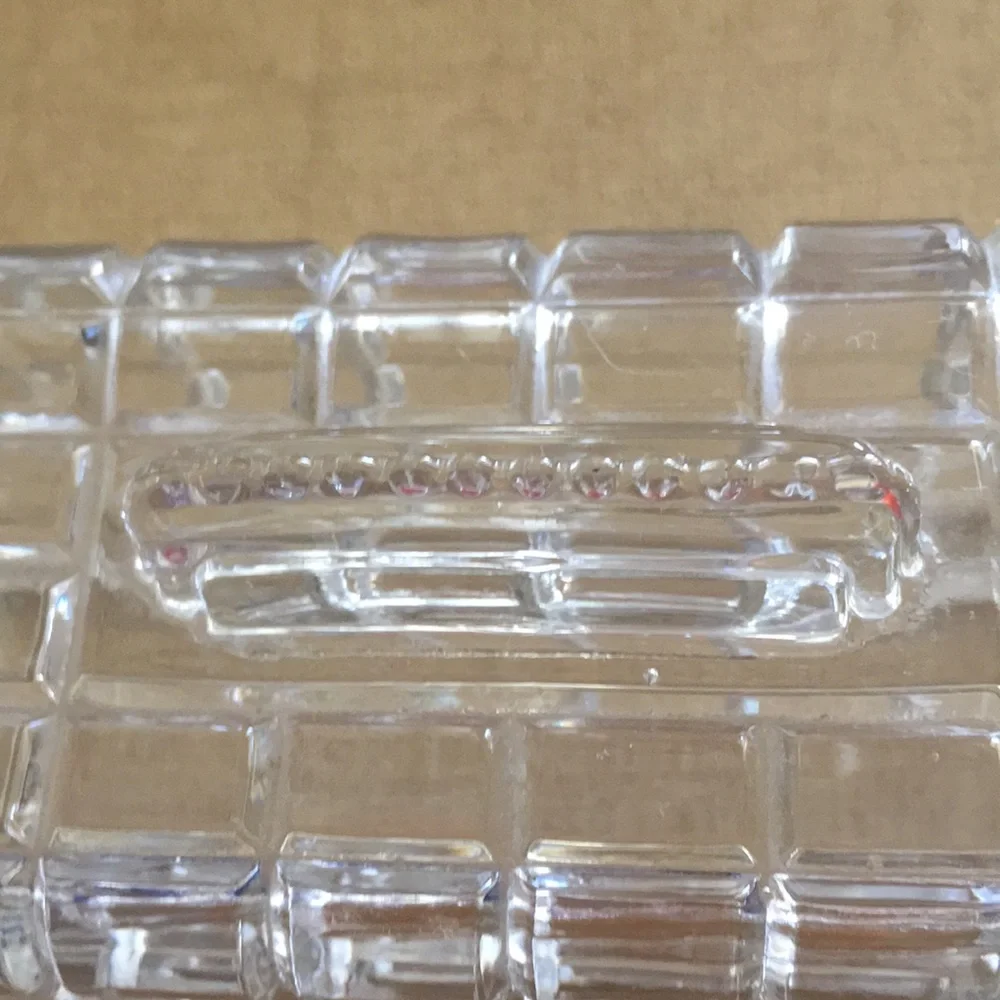RARE Vintage Heisey Victorian Clear 1/4 Pound Covered Butter Dish with Handles